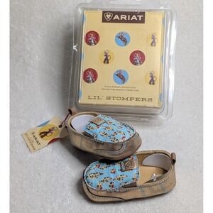 Ariat Lil' Stompers Piper Cruiser Moccasin Slip-On Shoe Leopard Cactus Infant 4